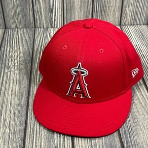 New Era Los Angeles Angels Hat Men 7 5/8 Red 59FIFTY MLB Baseball On Field Cap